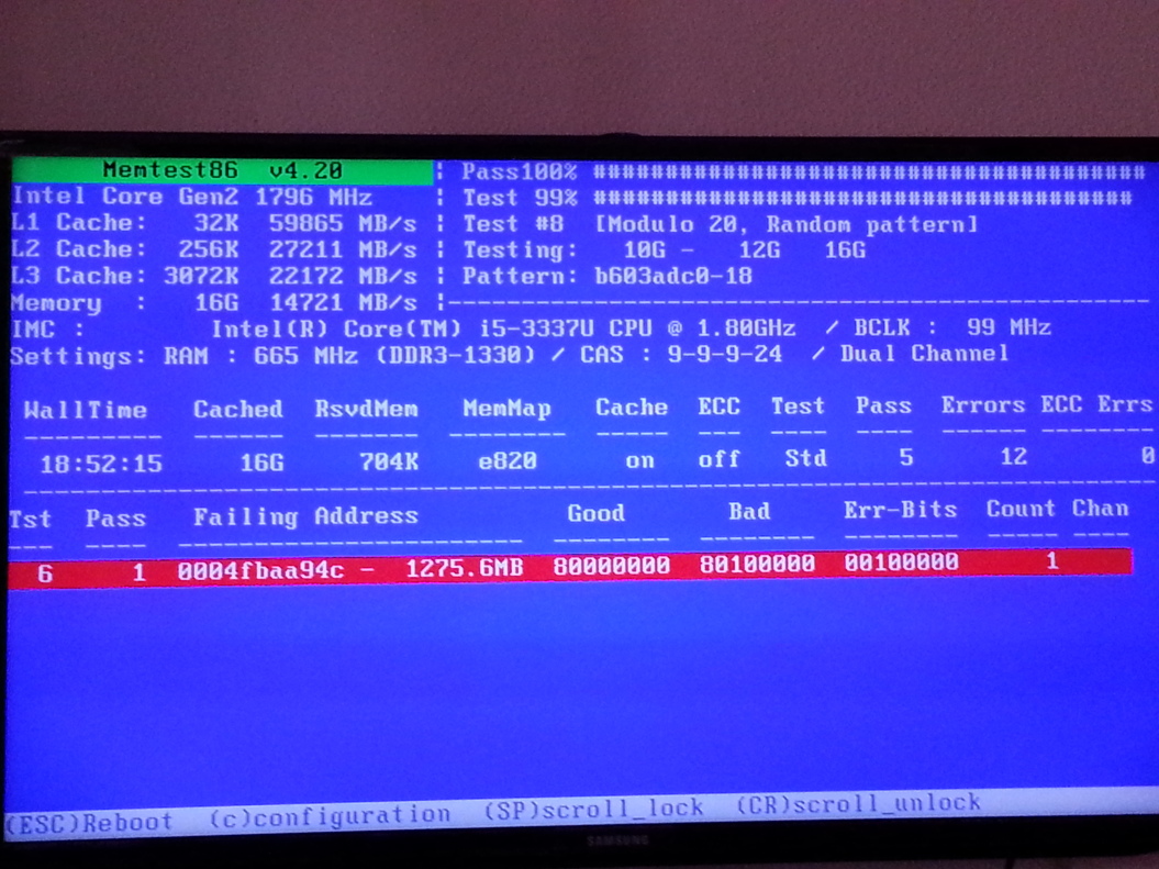 memtest with errors